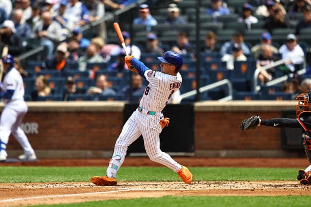 MLB, Baseball Herren, USA Tigers Vs. Mets New York Mets player A.J. Ewing 9 hits a home run during the third inning of a baseball game against the Detroit Tigers at Citi Field in Flushing, New York, on May 14, 2026. Flushing N.Y. United States  Copyright: xGordonxDonovanx originalFilename:donovan-mlbtiger260514_npDZU.jpg
