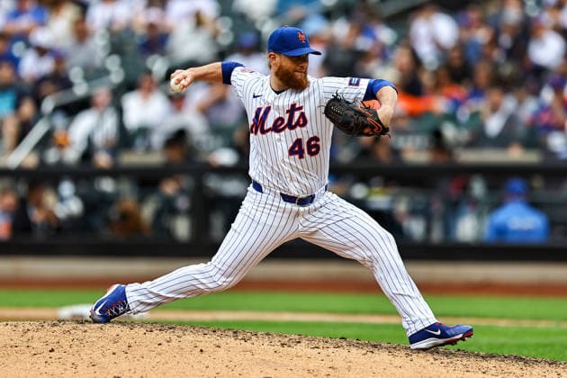 MLB, Baseball Herren, USA Tigers Vs. Mets New York Mets relief pitcher Craig Kimbrel 36 throws during the ninth inning of a baseball game against the Detroit Tigers at Citi Field in Flushing, New York, on May 14, 2026. Flushing N.Y. United States  Copyright: xGordonxDonovanx originalFilename:donovan-mlbtiger260514_npd5C.jpg
