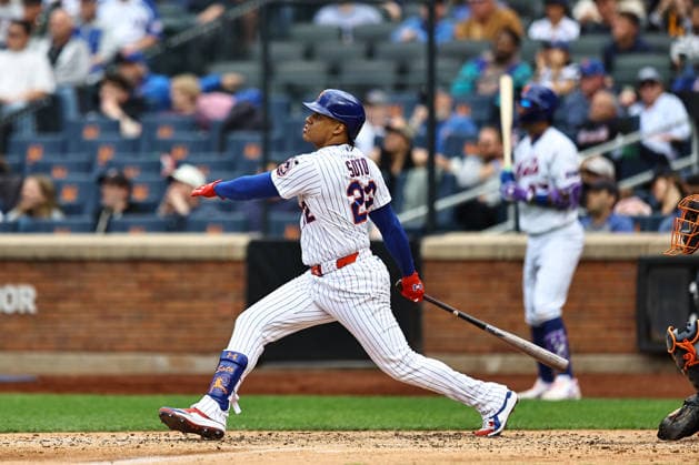 MLB, Baseball Herren, USA Tigers Vs. Mets New York Mets player Juan Soto 22 hits a home run during the seventh inning of a baseball game against the Detroit Tigers at Citi Field in Flushing, New York, on May 14, 2026. Flushing N.Y. United States  Copyright: xGordonxDonovanx originalFilename:donovan-mlbtiger260514_npxvT.jpg