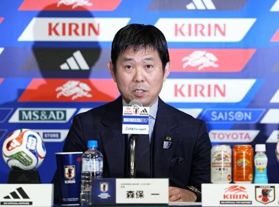 Football: Moriyasu announces World Cup squad Hajime Moriyasu, the manager of Japan s national football team, announces the 26-man squad to play at the 2026 World Cup in Canada, Mexico and the United States in June and July during a press conference, PK, Pressekonferenz in Tokyo on May 15, 2026.  A14AA0005560402P