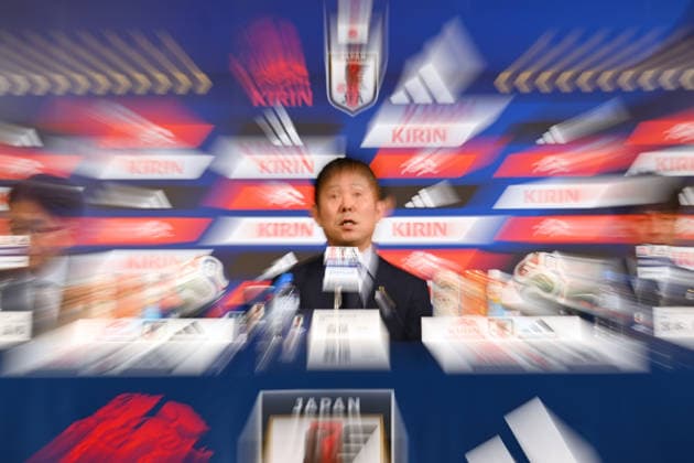 Hajime Moriyasu (JPN), Ambience shot, MAY 15, 2026 - Football Soccer : Japan head coach Hajime Moriyasu attends the press conference, PK, Pressekonferenz to announce the squad for the FIFA World Cup, WM, Weltmeisterschaft, Fussball 2026 in Tokyo, Japan. Noxthirdxpartyxsales  aflo_330455830