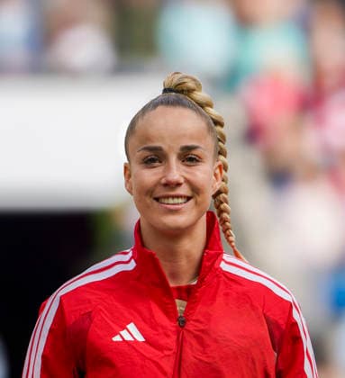Germany Soccer DFB Cup Women 2025 2026, Final VfL Wolfsburg vs Bayern Munich RheinEnergieStadion Cologne portrait photo, portrait, single shot, portrait Giulia Gwinn FC Bayern Munich Women, 7 facial expression, facial expression, emotion Cologne Copyright: xAymanxAlahmedx