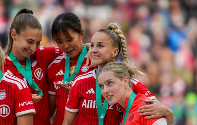 Germany Soccer DFB Cup Women 2025 2026, Final VfL Wolfsburg vs Bayern Munich RheinEnergieStadion Cologne Gesture, Gesture, Emotion Giulia Gwinn FC Bayern Munich Women, 7 Facial expression, Facial expression, Emotion Cologne Copyright: xAymanxAlahmedx