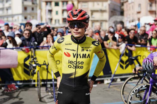 Denmark™s Jonas Vingegaard Hansen of Team Visma Lease A Bike during Stage 7 of the Giro d™Italia, from Formia to Blockhaus, Italy, Friday, May 15, 2026.  Copyright: xGianMattiaxD™Alberto LaPressex