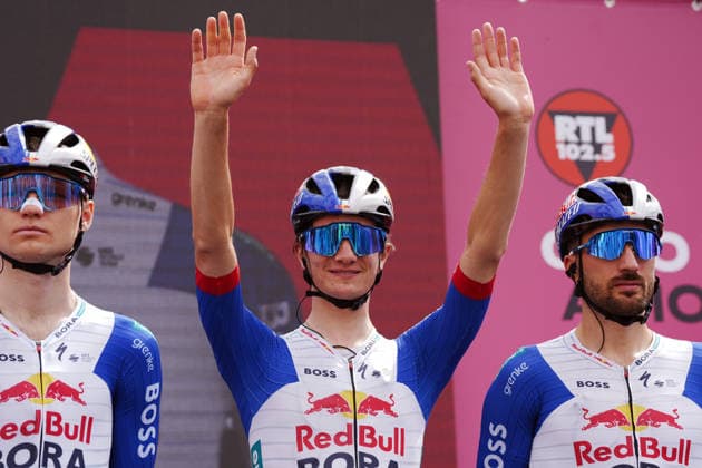 Italy™s Giulio Pellizzari of Red Bull - Bora - Hansgrohe during Stage 7 of the Giro d™Italia from Formia to Blockhaus, Italy. Friday May 15, 2026.  Copyright: xMassimoxPaolonex xLaPressex