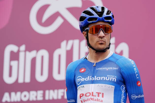 Spain™s Diego Pablo Sevilla Lopez of Team Polti VisitMalta azure jersey during Stage 7 of the Giro d™Italia from Formia to Blockhaus, Italy. Friday May 15, 2026.  Copyright: xMassimoxPaolonex xLaPressex