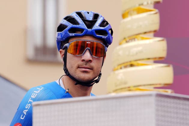 Spain™s Diego Pablo Sevilla Lopez of Team Polti VisitMalta azure jersey during Stage 7 of the Giro d™Italia from Formia to Blockhaus, Italy. Friday May 15, 2026.  Copyright: xMassimoxPaolonex xLaPressex
