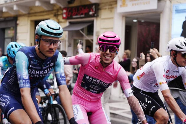 Portugal™s Afonso Oliveira Eulalio of Bahrain Victorious pink jersey during Stage 7 of the Giro d™Italia from Formia to Blockhaus, Italy. Friday May 15, 2026.  Copyright: xFabioxFerrarix xLaPressex