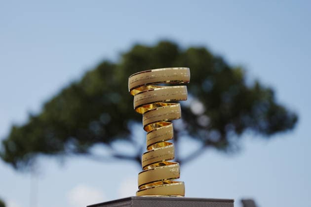 The trophy during Stage 7 of the Giro d™Italia, from Formia to Blockhaus, Italy, Friday, May 15, 2026.  Copyright: xGianMattiaxD™Alberto LaPressex
