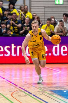 Lucas Mayer Bozic Estriche Knights Kirchheim, 08 GER, Bozic Estriche Knights Kirchheim vs BG Goettingen, BARMER 2 Basketball Bundesliga, Playoffs Game 4, Season 2025 2026, 14 05 2026 GER, Bozic Estriche Knights Kirchheim vs BG Goettingen, BARMER 2 Basketball Bundesliga, Playoffs Game 4, Season 2025 2026, 14 05 2026 Goeppingen Copyright: xEibner-Pressefoto NinaxSanderx EP_NSR