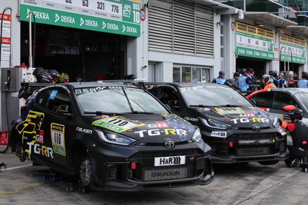 Nürburg, Germany 14 17 May 2026 ADAC Ravenol 24h Race Nürburgring 2026 Friday Qualifying Pit Lane Pitlane In the picture 109 TOYOTA GAZOO ROOKIE Racing Toyota GR Yaris Morizo JPN, Daisuke Toyoda JPN, Hiroaki Ishiura JPN, Kazuya Oshima JPN 110 TOYOTA GAZOO ROOKIE Racing Toyota GR Yaris Morizo JPN, Daisuke Toyoda JPN, Masahiro Sasaki JPN, Kazuya Oshima JPN Nürburgring Rheinland Pfalz Copyright: xFotostandx xFabianxWernerx