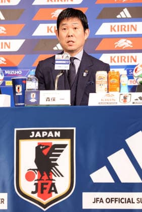 May 15, 2026, Tokyo, Japan - Japan s football national team, Nationalteam head coach Hajime Moriyasu announces his 26-member World Cup squad at a press conference, PK, Pressekonferenz in Tokyo on Friday, May 15, 2026. FIFA World Cup, WM, Weltmeisterschaft, Fussball 2026 will be held from June 11 through July 19 in Canada, Mexico and the United States. (photo by Yoshio Tsunoda AFLO) Noxthirdxpartyxsales aflo_330475183