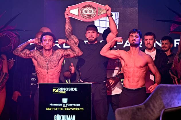 Ringside Series 2026 - Night of the Heavyweights Franklyn Dwomoh , Florian Winter and Devrim Gökduman on the occasion of a press conference for the martial arts event Ringside Series 2026 - Night of the Heavyweights on 14 05 2026 at Palazzo Mannheim