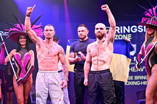 Ringside Series 2026 - Night of the Heavyweights Karen Chukhadzhian , Florian Winter and Paddy Donovan on the occasion of a press conference for the martial arts event Ringside Series 2026 - Night of the Heavyweights on 14 05 2026 at Palazzo Mannheim
