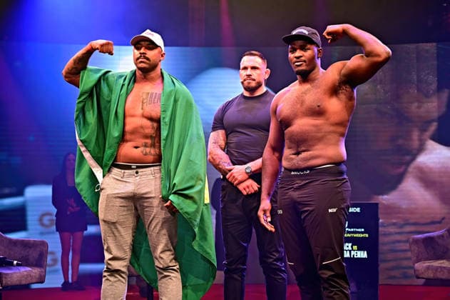 Ringside Series 2026 - Night of the Heavyweights Mateus Munhoz Da Penha , Florian Winter and Nelvie Tiafack on the occasion of a press conference for the martial arts event Ringside Series 2026 - Night of the Heavyweights on 14 05 2026 at Palazzo Mannheim