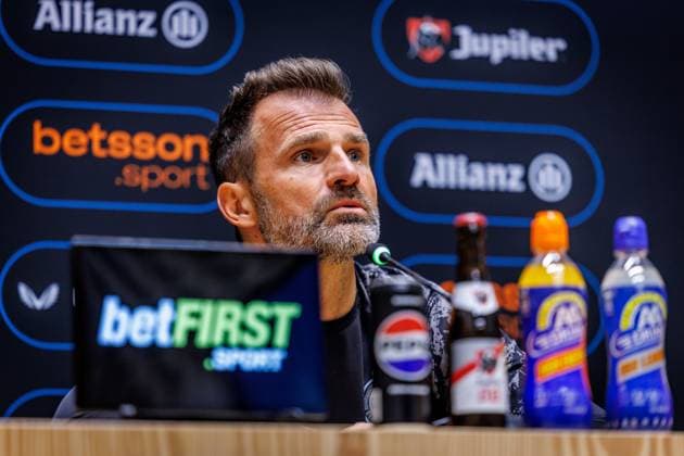 Club s head coach Ivan Leko pictured during a press conference, PK, Pressekonferenz of Belgian soccer team Club Brugge KV, Friday 15 May 2026 in Brugge, regarding their lasts games of the Champion s Play-Off (PO 1) competition of the Jupiler Pro League. KURTxDESPLENTER  x173965321x