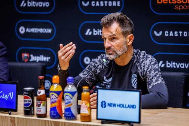 Club s head coach Ivan Leko pictured during a press conference, PK, Pressekonferenz of Belgian soccer team Club Brugge KV, Friday 15 May 2026 in Brugge, regarding their lasts games of the Champion s Play-Off (PO 1) competition of the Jupiler Pro League. KURTxDESPLENTER  x173965748x