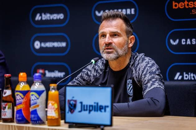 Club s head coach Ivan Leko pictured during a press conference, PK, Pressekonferenz of Belgian soccer team Club Brugge KV, Friday 15 May 2026 in Brugge, regarding their lasts games of the Champion s Play-Off (PO 1) competition of the Jupiler Pro League. KURTxDESPLENTER  x173965852x