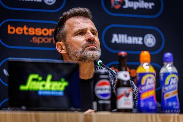 Club s head coach Ivan Leko pictured during a press conference, PK, Pressekonferenz of Belgian soccer team Club Brugge KV, Friday 15 May 2026 in Brugge, regarding their lasts games of the Champion s Play-Off (PO 1) competition of the Jupiler Pro League. KURTxDESPLENTER  x173965892x