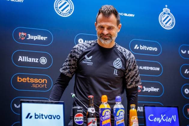 Club s head coach Ivan Leko pictured during a press conference, PK, Pressekonferenz of Belgian soccer team Club Brugge KV, Friday 15 May 2026 in Brugge, regarding their lasts games of the Champion s Play-Off (PO 1) competition of the Jupiler Pro League. KURTxDESPLENTER  x173965914x