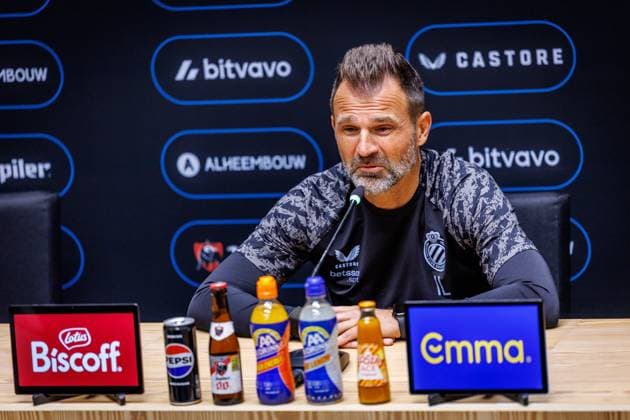 Club s head coach Ivan Leko pictured during a press conference, PK, Pressekonferenz of Belgian soccer team Club Brugge KV, Friday 15 May 2026 in Brugge, regarding their lasts games of the Champion s Play-Off (PO 1) competition of the Jupiler Pro League. KURTxDESPLENTER  x173966000x