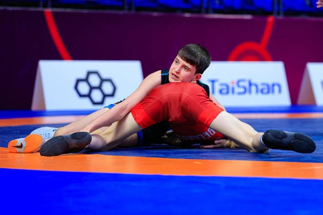 U17 Wrestling European Championships 48kg FS Bogdan Sapojnic GER df Ivan Astreika BLR Copyright: xKostadinxAndonov xUnitedxWorldxWrestlingx Kostadin Andonov United World Wrestling