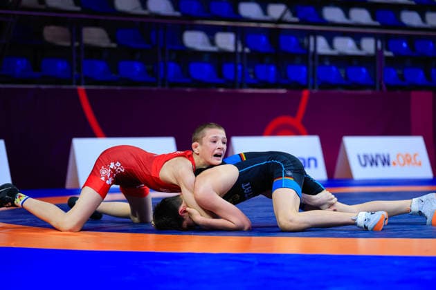 U17 Wrestling European Championships 48kg FS Bogdan Sapojnic GER df Ivan Astreika BLR Copyright: xKostadinxAndonov xUnitedxWorldxWrestlingx Kostadin Andonov United World Wrestling