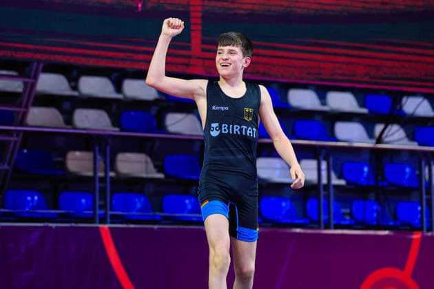 U17 Wrestling European Championships 48kg FS Bogdan Sapojnic GER Copyright: xKostadinxAndonov xUnitedxWorldxWrestlingx Kostadin Andonov United World Wrestling