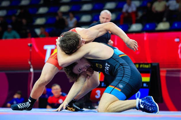 U17 Wrestling European Championships 65kg FS Istvan Nagy ROU df Neo Alexander Warkentin GER Copyright: xKostadinxAndonov xUnitedxWorldxWrestlingx Kostadin Andonov United World Wrestling