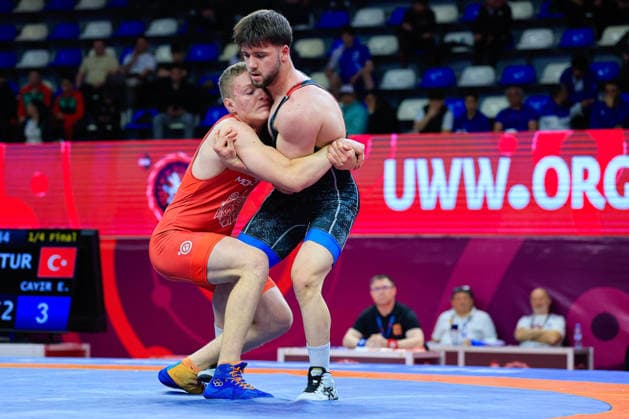 U17 Wrestling European Championships 80kg FS Emirhan Cayir TUR df Maxim Gaslama MDA Copyright: xKostadinxAndonov xUnitedxWorldxWrestlingx Kostadin Andonov United World Wrestling