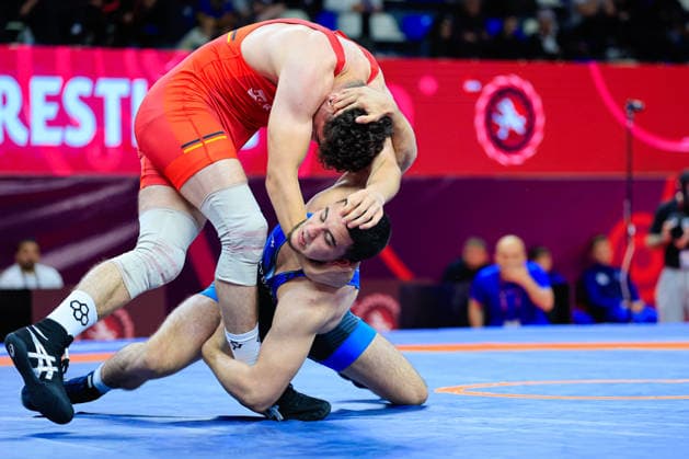 U17 Wrestling European Championships 80kg FS Nihad Suleymanli AZE df Eduardo Florian Citu GER Copyright: xKostadinxAndonov xUnitedxWorldxWrestlingx Kostadin Andonov United World Wrestling