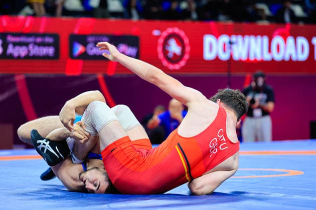 U17 Wrestling European Championships 80kg FS Nihad Suleymanli AZE df Eduardo Florian Citu GER Copyright: xKostadinxAndonov xUnitedxWorldxWrestlingx Kostadin Andonov United World Wrestling