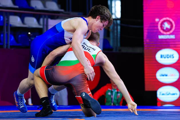 U17 Wrestling European Championships 80kg FS Radzhab Radzhabov RUS df Albert Nezhdet Shukri BUL Copyright: xKostadinxAndonov xUnitedxWorldxWrestlingx Kostadin Andonov United World Wrestling