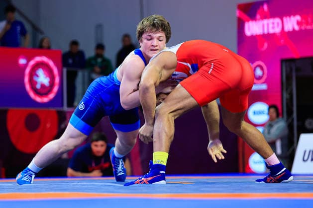 U17 Wrestling European Championships 80kg FS Radzhab Radzhabov RUS df Marshall James Everett Jones GBR Copyright: xKostadinxAndonov xUnitedxWorldxWrestlingx Kostadin Andonov United World Wrestling