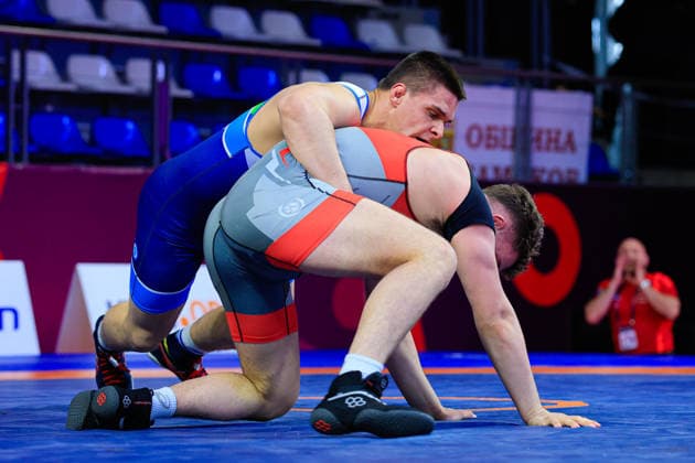U17 Wrestling European Championships 110kg FS Stefan Rachev Stefanov BUL df Ernests Stabins LAT Copyright: xKostadinxAndonov xUnitedxWorldxWrestlingx Kostadin Andonov United World Wrestling