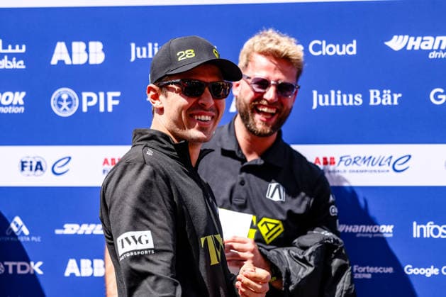 Felipe Drugovich Andretti Formula E, 28 in the media pen, laughing, ABB FIA Formula E World Championship, Monaco e Prix 2026, Monte Carlo, Season 12 2025 26, Round 9, 15 05 2026, ABB FIA Formula E World Championship, Monaco e Prix 2026, Monte Carlo, Season 12 2025 26, Round 9, 15 05 2026 Monte Carlo Copyright: xEibner-Pressefoto LauraxRoemerx EP_LRR