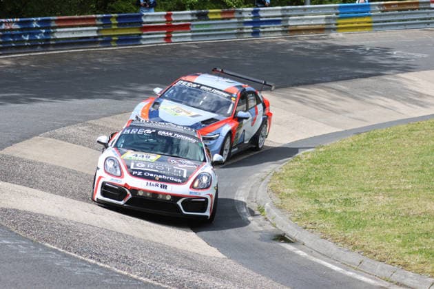 448 Christian Weber Herborn GER Christian Knoetschke Berlin GER Alexander Mueller Ehringshausen GER Dr Torsten Krey Herborn GER , Porsche Cayman S, Team Overtakerracing x tm racing org GER and 830 Marc Basseng Rosenbach GER Manuel Lauck Saarburg GER Nico Bastian GER Mikel Azcona ESP , Hyundai Elantra N TCR, Team Hyundai Motorsport N GER GER, Motorsport, 54 ADAC Ravenol 24H Rennen Nuerburgring 2025, Qualifying, Thursday, Nuerburg, 15 05 2026 GER, Motorsport, 54 ADAC Ravenol 24H Rennen Nuerburgring 2025, Qualifying, Thursday, Nuerburg, 15 05 2026 Nuerburg Copyright: xEibner-Pressefoto JuergenxAugstx EP_JAT