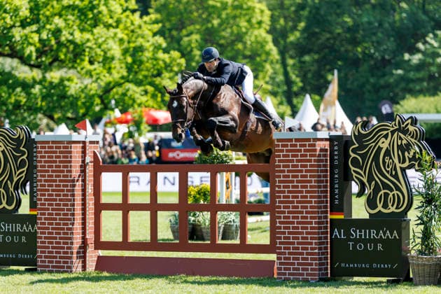 HAMBURG Al Shira aa 95 German Jumping and Dressage DERBY 2026, HAMBURG Al Shira aa 95 German Jumping and Dressage DERBY 2026 HUBERT CHICHE Charles LUX , Andain du Thalie Al Shira aa Derby Tour Dreame presents CSI4 2nd qualifier for the German Jumping Derby, Int jumping competition against the clock 1,50m Hamburg, Jenischpark, Derby Park Klein Flottbek 15 May 2026
