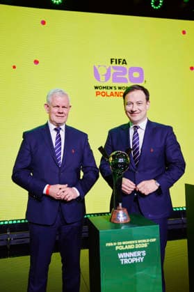 15.05.2026 LODZ, EC1 , PILKA NOZNA KOBIET ( WOMEN S FOOTBALL) LOSOWANIE GRUP FIFA MISTRZOSTWA SWIATA KOBIET 2026 U-20 NZ. LUKASZ WACHOWSKI I ADAM KAZIMIERCZAK FOTO RADOSLAW JOZWIAK CYFRASPORT NEWSPIX.PL --- Newspix.pl  RA2_7740