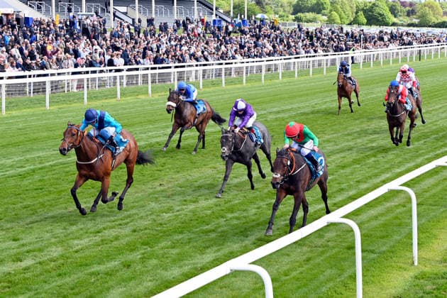 15 05 2026, York, North Yorkshire, GBR Love a Giggle with Clifford Lee up wins the Marygate Fillies Stakes York racecourse horse, jockey, Love a Giggle, Lee, win, finish, finish 260515C981YORK JPG
