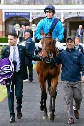 15 05 2026, York, North Yorkshire, GBR Love a Giggle with Clifford Lee up after winning the Marygate Fillies Stakes York racecourse horse, jockey, Love a Giggle, Lee, victory 260515C984YORK JPG