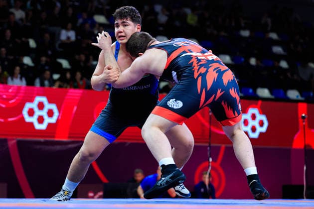 U17 Wrestling European Championships 110kg FS Murtaz Bagdavadze GEO df Hakim Taghiyev AZE Copyright: xKostadinxAndonov xUnitedxWorldxWrestlingx Kostadin Andonov United World Wrestling