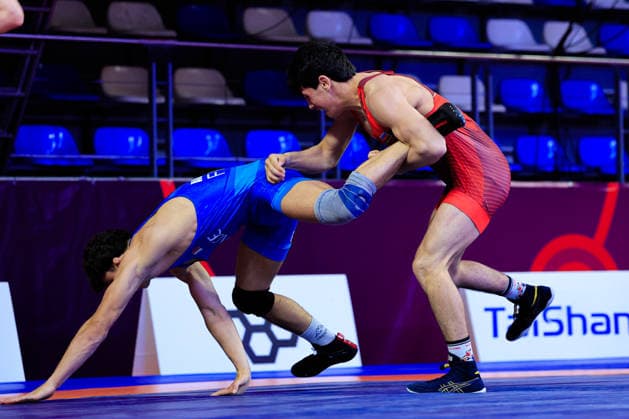 U17 Wrestling European Championships 65kg FS Rashid Nazarov AZE df Sacha Serge Michel Aubert FRA Copyright: xKostadinxAndonov xUnitedxWorldxWrestlingx Kostadin Andonov United World Wrestling