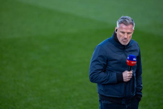 Football - FA Premier League - Aston Villa FC v Liverpool FC BIRMINGHAM, ENGLAND - Friday, May 15, 2026: Former Liverpool player Jamie Carragher speaking on Sky Sports before the FA Premier League match between Aston Villa FC and Liverpool FC at Villa Park. (Photo by David Rawcliffe Propaganda) BIRMINGHAM Villa Park WEST MIDLANDS ENGLAND  Copyright: xDavidxRawcliffex P2026-05-15-Aston Villa_Liverpool-5