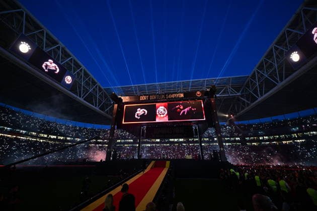 Galatasaray celebrate Super Lig championship ISTANBUL, TURKIYE - MAY 15: A view of the stadium during the championship ceremony at RAMS Park Stadium, where fans, players and technical staff of the Galatasaray football team celebrate winning the 2025-2026 Turkish Super Lig season in Istanbul, Turkiye on May 15, 2026. Abdulhamid Hosbas Anadolu Istanbul Turkey. Editorial use only. Please get in touch for any other usage.  Copyright: x2026xAnadoluxAbdulhamidxHosbasx