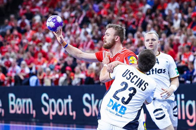 15 05 2026, xIAJx, handball, international match, test match, Denmark Germany, Royal Arena Copenhagen Thomas Arnoldsen Denmark 42 Renars Uscins Germany 23 Denmark