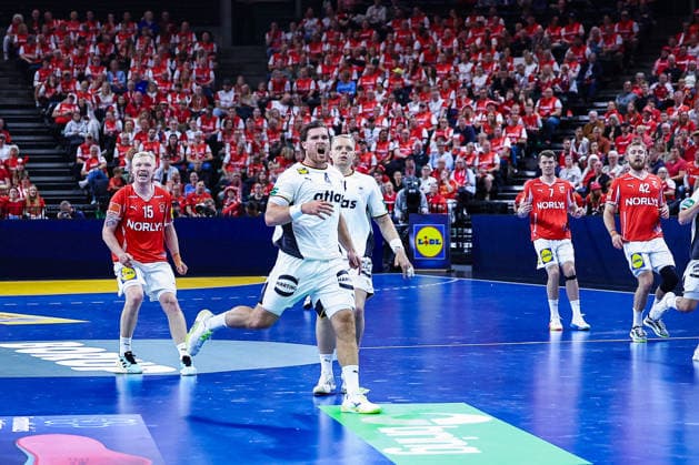15 05 2026, xIAJx, handball, international match, test match, Denmark Germany, Royal Arena Copenhagen Johannes Golla Germany 4 Justus Fischer Germany 54 Denmark