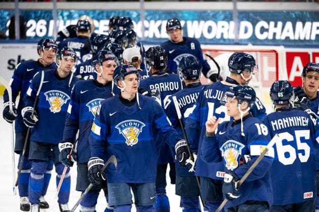 LKS 20260515 Team Finland players celebrate the 3-1 win after the 2026 IIHF Ice hockey, Eishockey World Championships preliminary round group A match between Finland and Germany in Zurich, Switzerland on May 15, 2026. - RONI REKOMAA Zürich Switzerland 9rNlEt5VnxA  Copyright: xRonixRekomaax 9rNlEt5VnxA