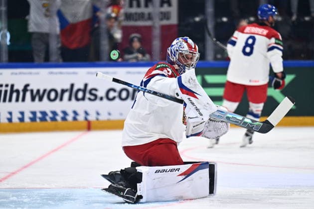 Goalkeeper Josef Korenar of Czech Republic during the IIHF World Championship, WM, Weltmeisterschaft Group B match Czech Republic vs Denmark on May 15, 2026, Fribourg, Switzerland. (CTKxPhoto RadekxPetrasek) CTKPhotoP2026051507971  CTKPhotoP2026051507971
