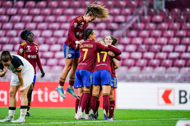 Switzerland AXA Womens Super League 2025 26, Servette FC Chenois Feminin vs FC Zurich Stade de Geneve, Carouge Goal celebration, Laura Tufo of Servette FC Chenois Feminin Copyright: xDanielaxPorcellix